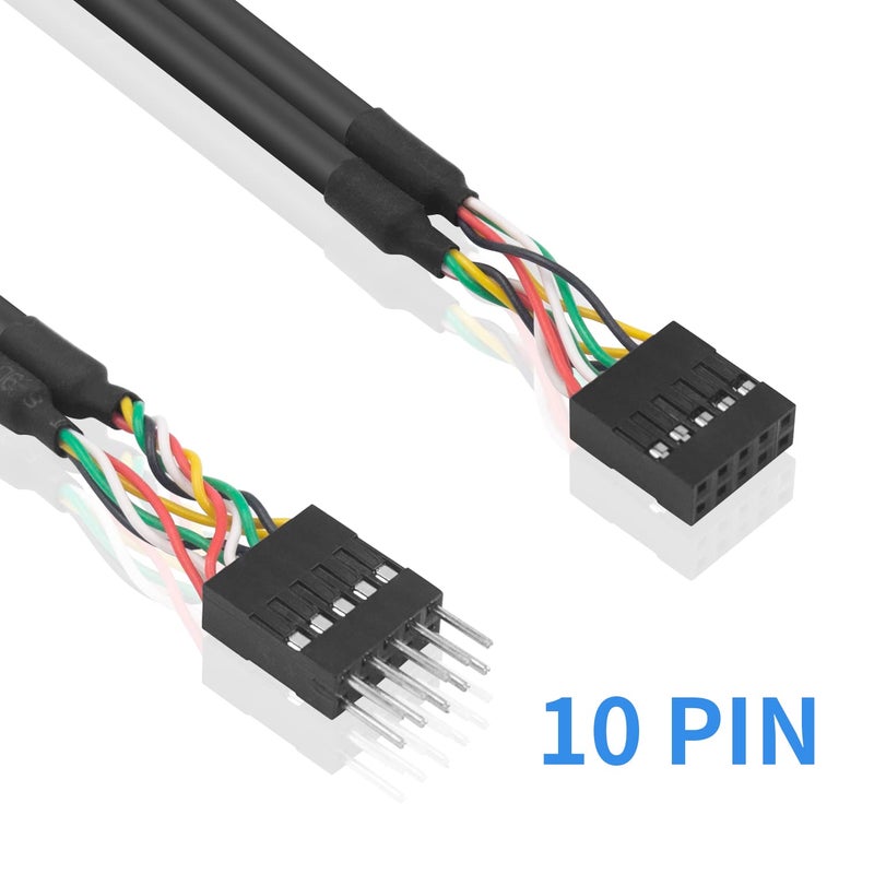 Duttek USB Header Extension Cable, USB Motherboard Cable, USB Header 10 Pin Male to Female Header Extender Extension Dupont Jumper Wires Cable 1M/3.3Ft - Image 2